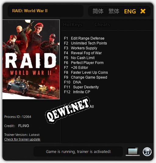RAID: World War II: Читы, Трейнер +12 [FLiNG]