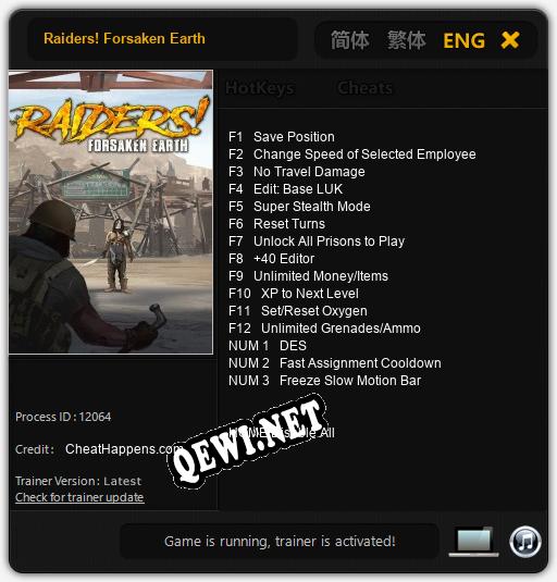 Raiders! Forsaken Earth: ТРЕЙНЕР И ЧИТЫ (V1.0.21)