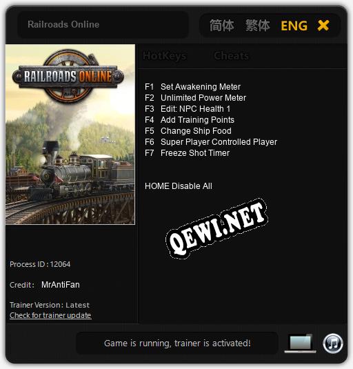 Трейнер для Railroads Online [v1.0.6]