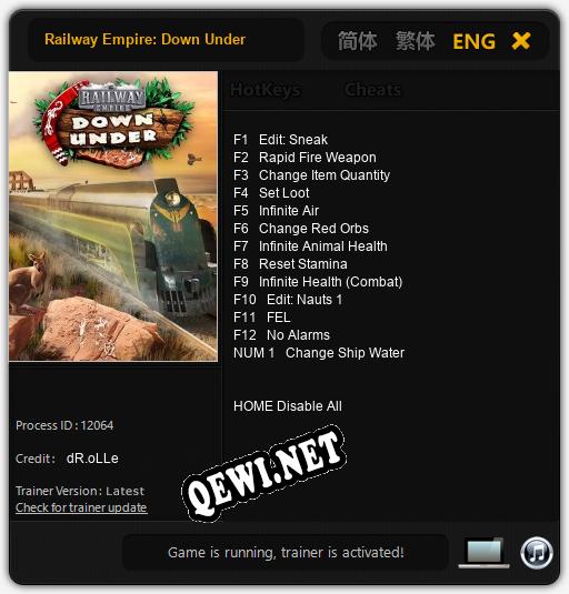 Трейнер для Railway Empire: Down Under [v1.0.1]