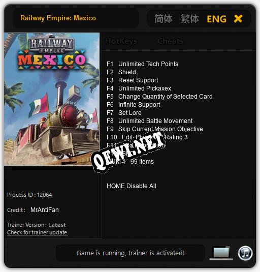 Railway Empire: Mexico: Трейнер +13 [v1.5]