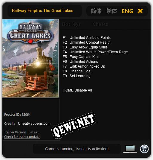 Трейнер для Railway Empire: The Great Lakes [v1.0.8]