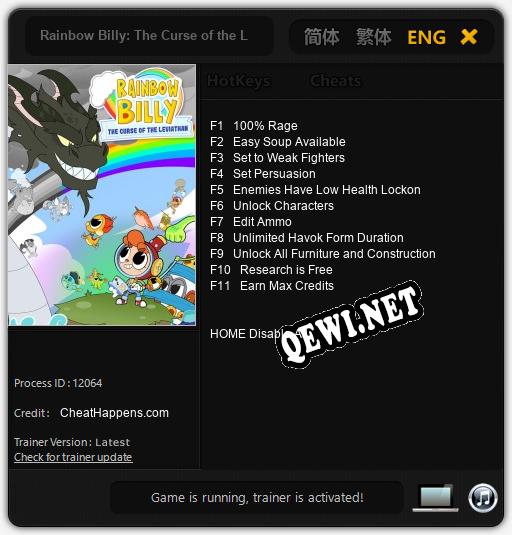 Rainbow Billy: The Curse of the Leviathan: Читы, Трейнер +11 [CheatHappens.com]