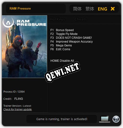 Трейнер для RAM Pressure [v1.0.2]