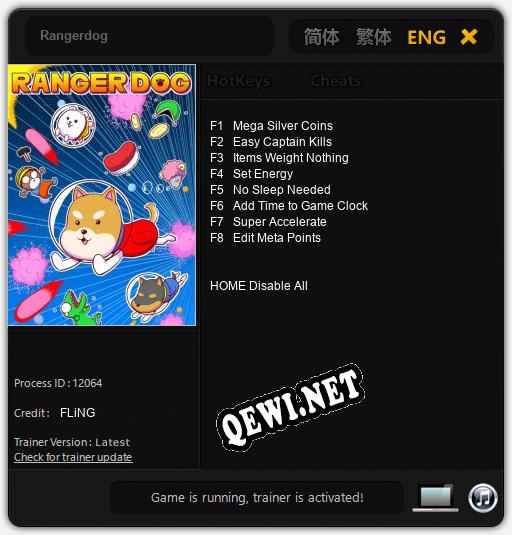 Трейнер для Rangerdog [v1.0.2]