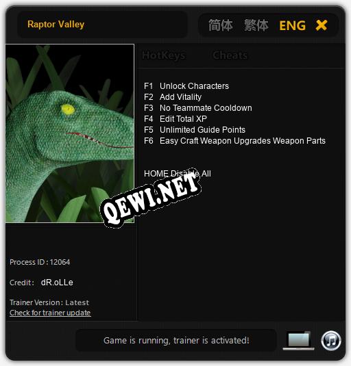 Raptor Valley: ТРЕЙНЕР И ЧИТЫ (V1.0.77)