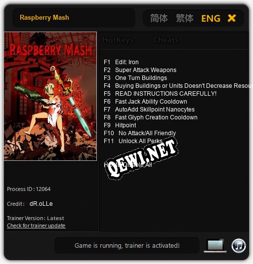 Raspberry Mash: ТРЕЙНЕР И ЧИТЫ (V1.0.35)