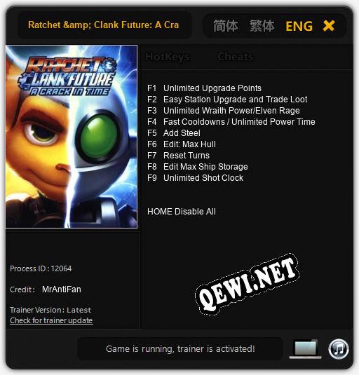 Ratchet & Clank Future: A Crack in Time: Трейнер +9 [v1.2]