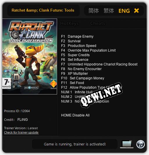 Трейнер для Ratchet & Clank Future: Tools of Destruction [v1.0.9]