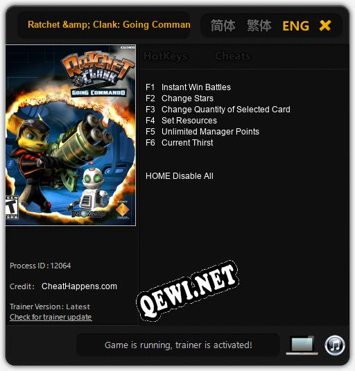 Трейнер для Ratchet & Clank: Going Commando [v1.0.4]