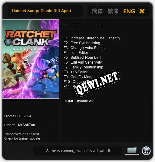 Ratchet & Clank: Rift Apart: Трейнер +11 [v1.7]