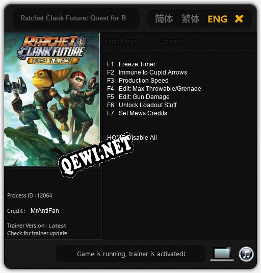 Ratchet Clank Future: Quest for Booty: Читы, Трейнер +7 [MrAntiFan]