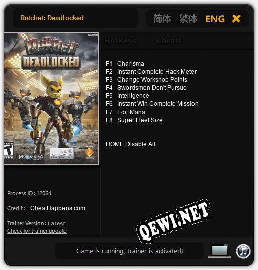 Ratchet: Deadlocked: Трейнер +8 [v1.7]