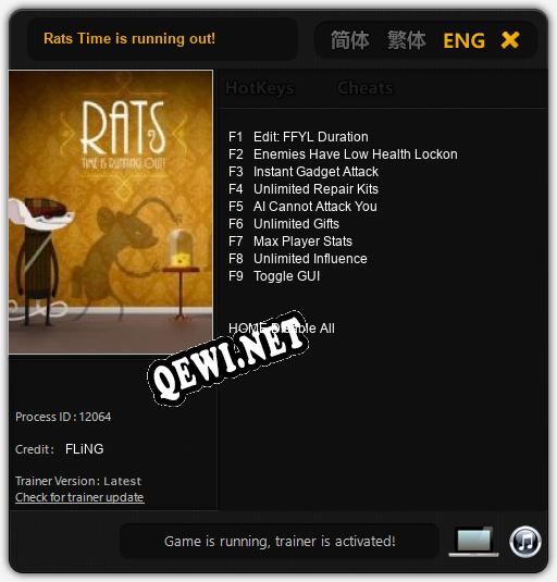 Rats Time is running out!: ТРЕЙНЕР И ЧИТЫ (V1.0.54)