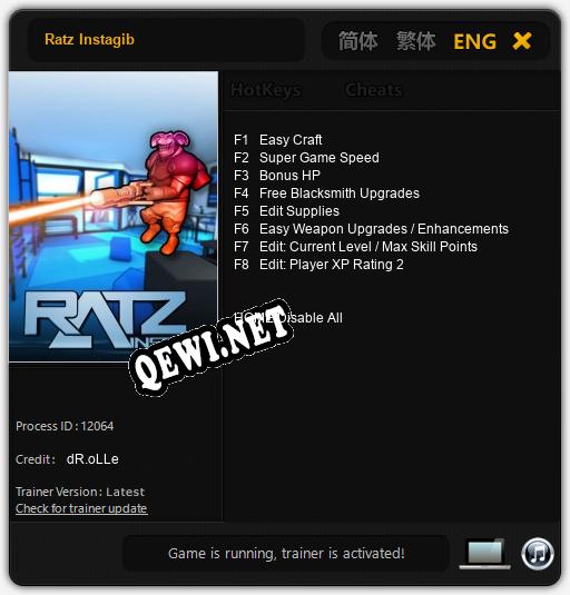 Трейнер для Ratz Instagib [v1.0.2]