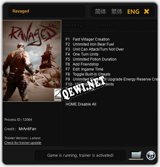 Ravaged: ТРЕЙНЕР И ЧИТЫ (V1.0.8)