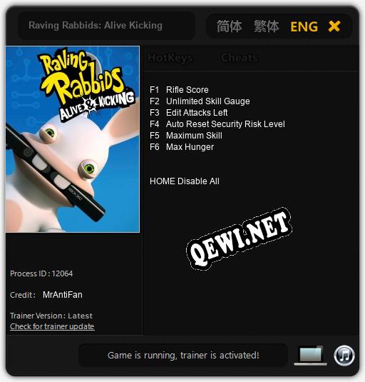Raving Rabbids: Alive Kicking: Трейнер +6 [v1.9]