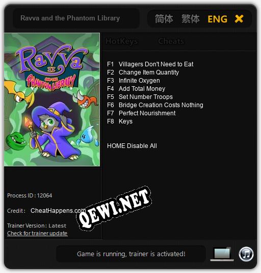 Ravva and the Phantom Library: Трейнер +8 [v1.8]