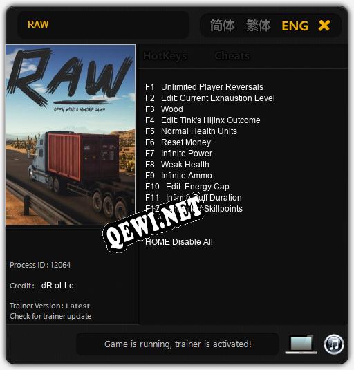 Трейнер для RAW [v1.0.5]