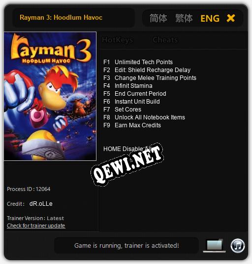 Rayman 3: Hoodlum Havoc: Трейнер +9 [v1.4]