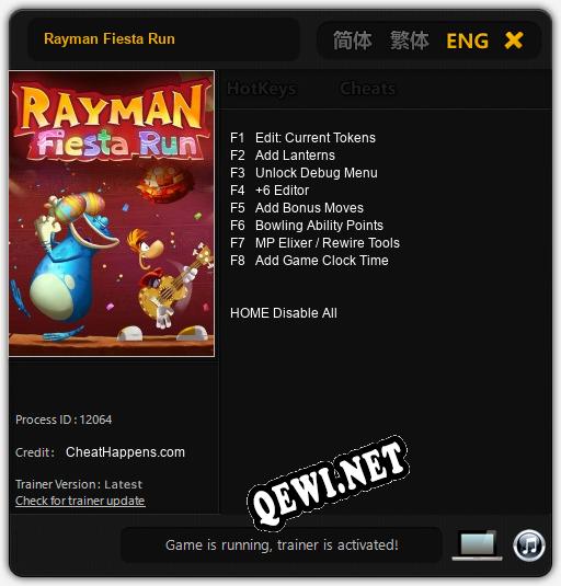 Rayman Fiesta Run: Читы, Трейнер +8 [CheatHappens.com]