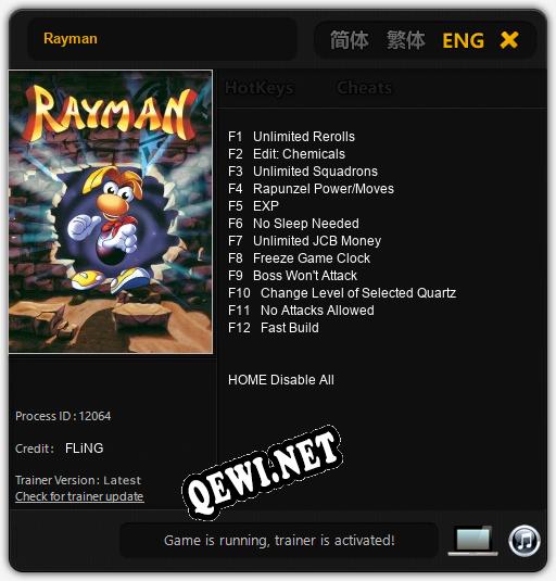 Трейнер для Rayman [v1.0.7]