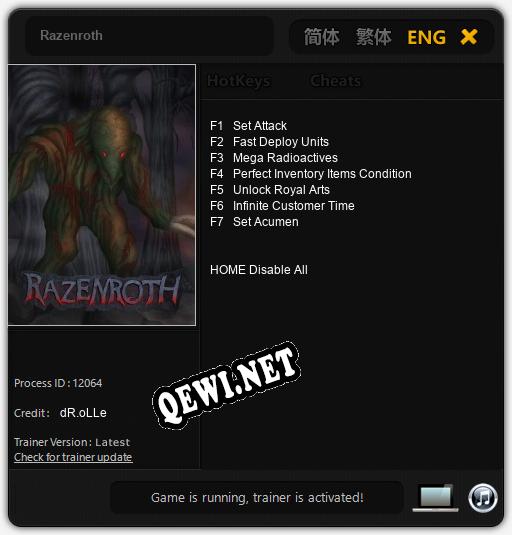 Razenroth: ТРЕЙНЕР И ЧИТЫ (V1.0.95)