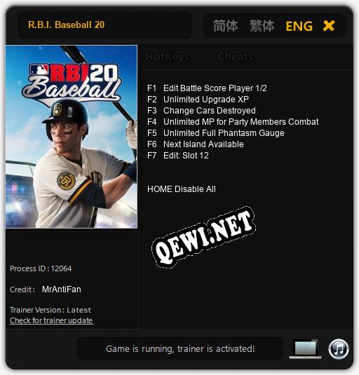 Трейнер для R.B.I. Baseball 20 [v1.0.2]