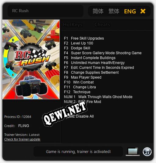 RC Rush: ТРЕЙНЕР И ЧИТЫ (V1.0.66)