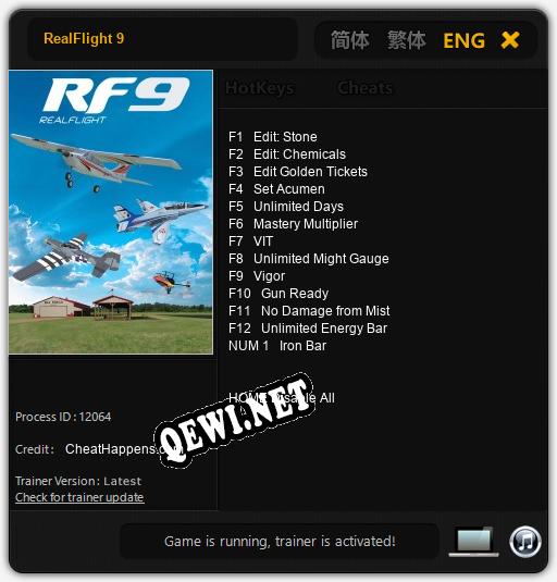 RealFlight 9: Трейнер +13 [v1.2]