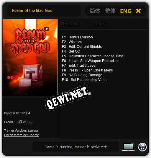 Трейнер для Realm of the Mad God [v1.0.1]
