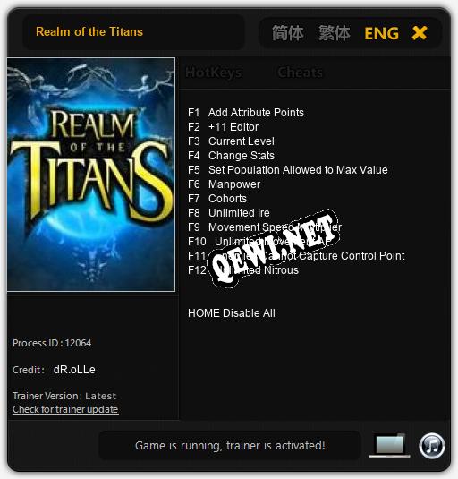 Трейнер для Realm of the Titans [v1.0.4]