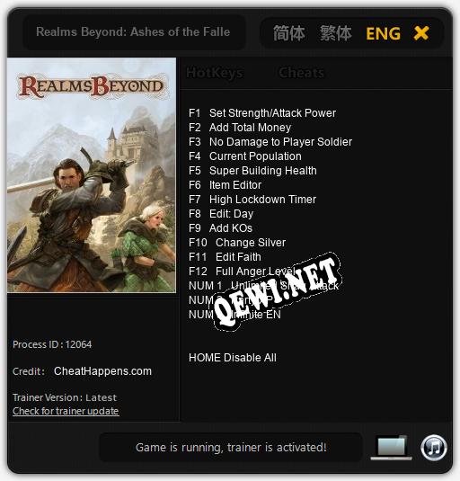 Realms Beyond: Ashes of the Fallen: Трейнер +15 [v1.1]