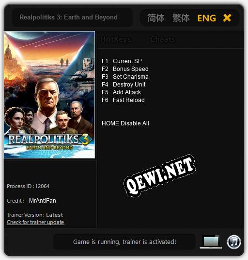 Realpolitiks 3: Earth and Beyond: Трейнер +6 [v1.9]