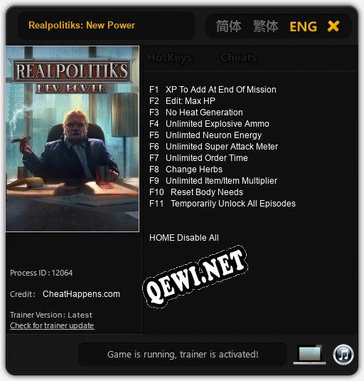 Realpolitiks: New Power: Трейнер +11 [v1.2]