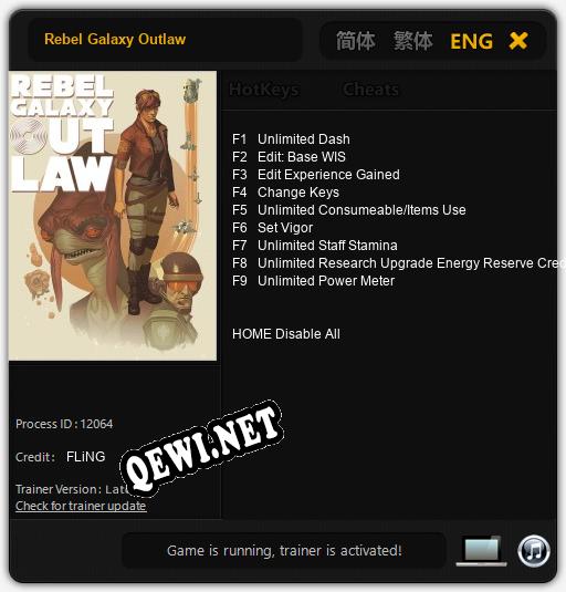 Трейнер для Rebel Galaxy Outlaw [v1.0.9]