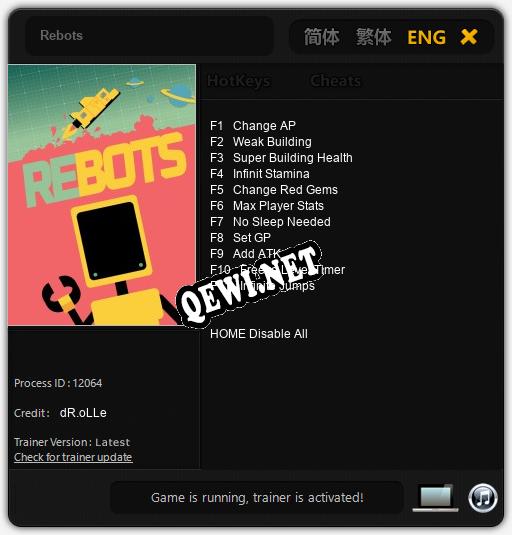 Rebots: ТРЕЙНЕР И ЧИТЫ (V1.0.27)