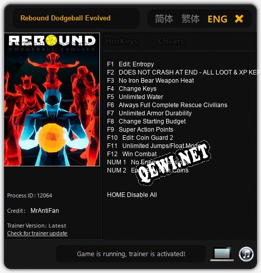 Rebound Dodgeball Evolved: Трейнер +14 [v1.7]