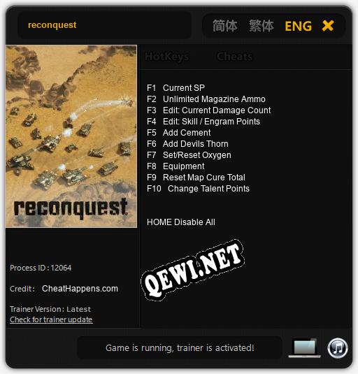 Трейнер для reconquest [v1.0.9]