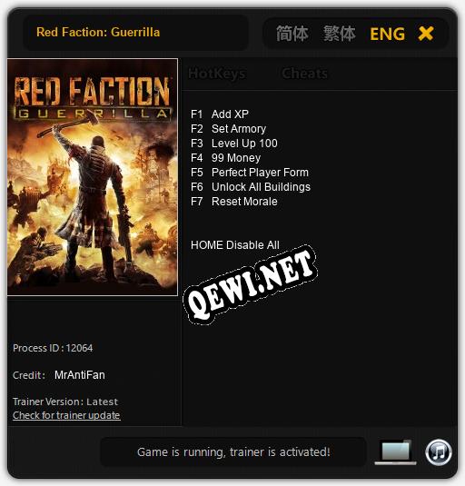 Трейнер для Red Faction: Guerrilla [v1.0.4]