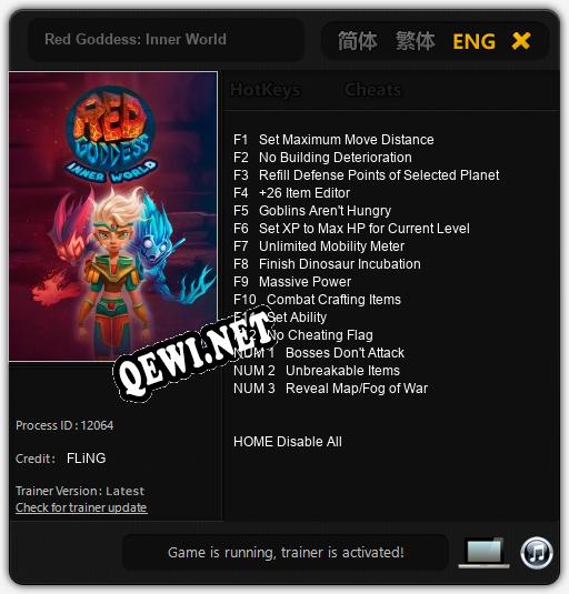 Трейнер для Red Goddess: Inner World [v1.0.9]