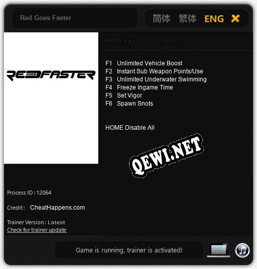 Red Goes Faster: Читы, Трейнер +6 [CheatHappens.com]