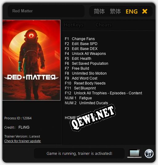 Red Matter: ТРЕЙНЕР И ЧИТЫ (V1.0.88)