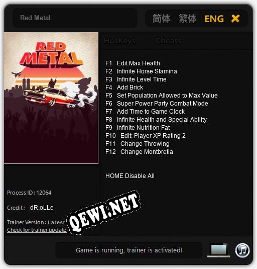 Трейнер для Red Metal [v1.0.8]