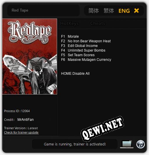 Трейнер для Red Tape [v1.0.8]