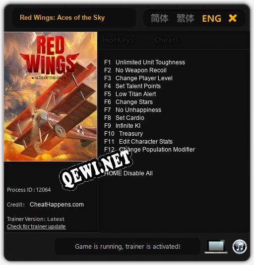 Red Wings: Aces of the Sky: Трейнер +12 [v1.7]