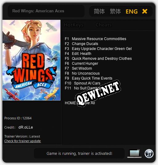 Red Wings: American Aces: Трейнер +11 [v1.9]