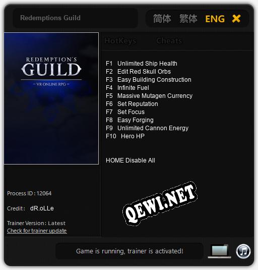 Redemptions Guild: Читы, Трейнер +10 [dR.oLLe]