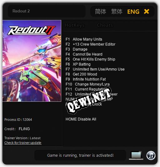 Redout 2: Читы, Трейнер +14 [FLiNG]