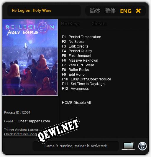 Трейнер для Re-Legion: Holy Wars [v1.0.6]